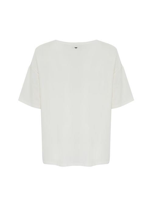 T-shirt Pampas in seta e jersey con stampa floreale Avorio WEEKEND MAX MARA | 2515941082600006